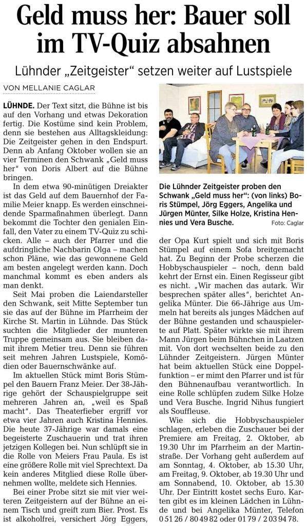 Neues Stück der Zeitgeister