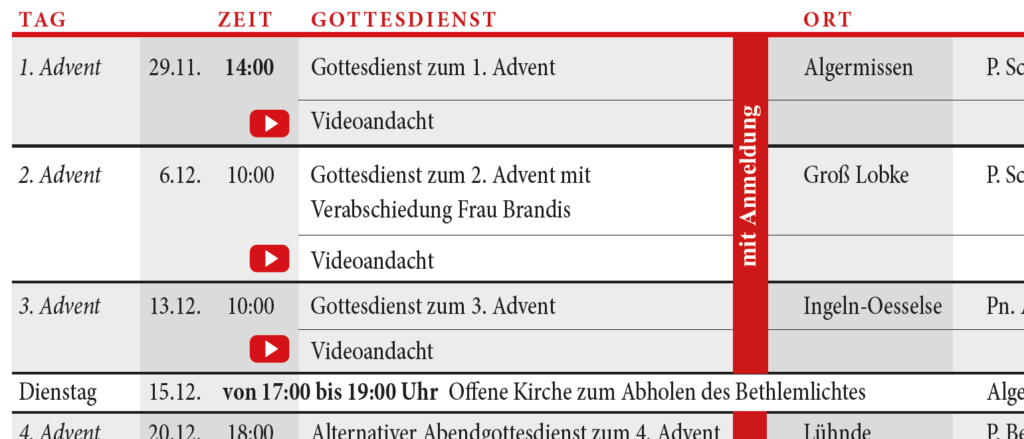 Gottesdienste für zuhause