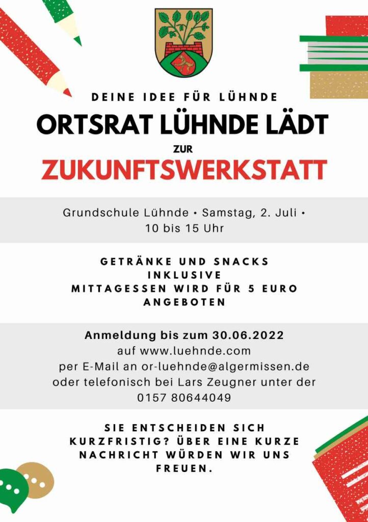 Ideen für Lühnde gesucht – Der Ortsrat Lühnde lädt zur Zukunftswerkstatt