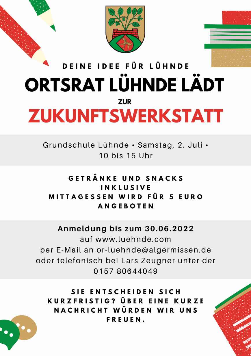 Ideen für Lühnde gesucht – Der Ortsrat Lühnde lädt zur Zukunftswerkstatt