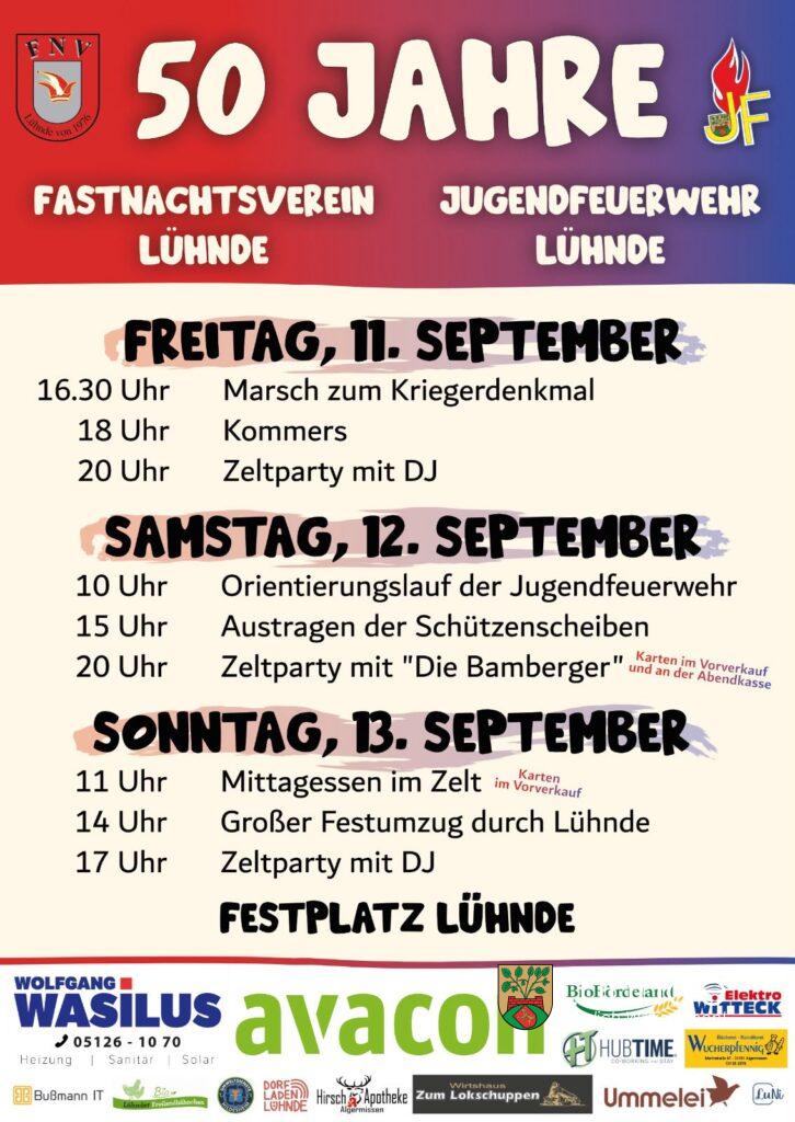 Lühnde feiert: 50 Jahre Fastnachtsverein und Jugendfeuerwehr – Jetzt Karten sichern!